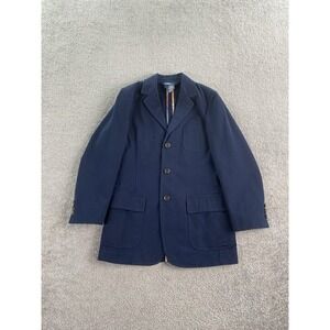 Vintage Polo Ralph Lauren Blazer Boys Small Blue Cotton Canvas Designer Sport